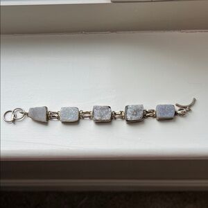 925 silver and Gray Stone Bracelet